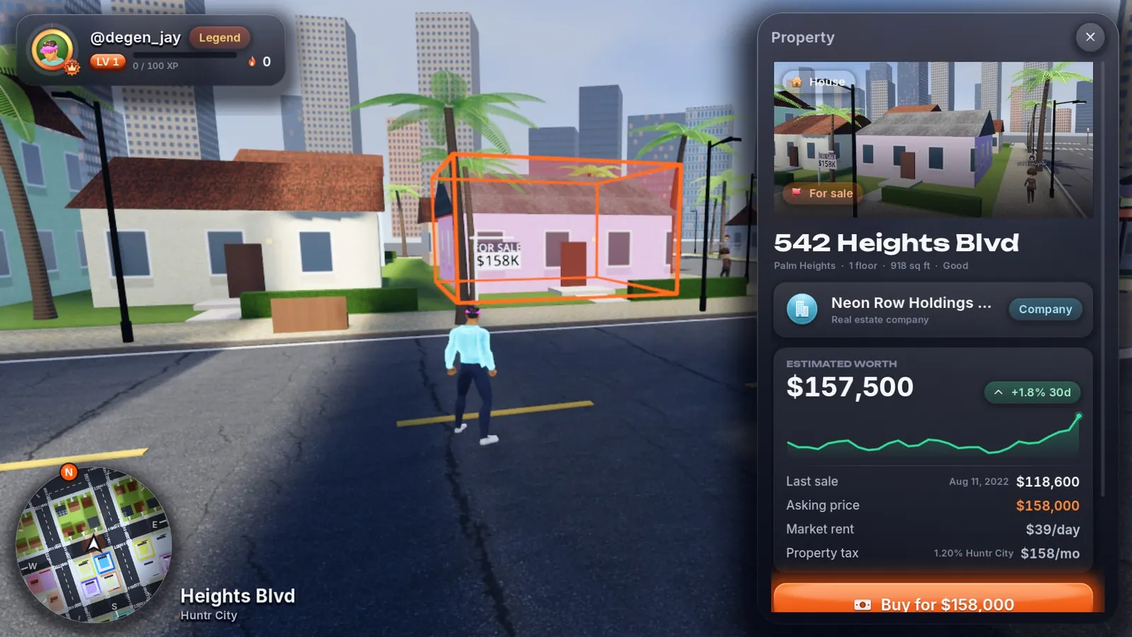 Property sheet for a house on Heights Blvd